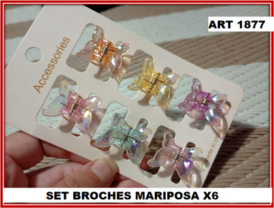 ART 1877 SET BROCHES MARIPOSA X6