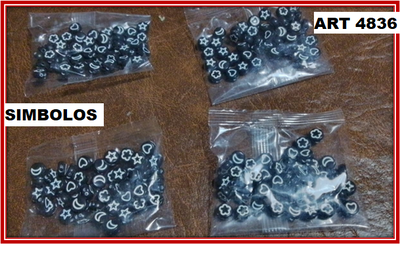 ART 4836 SIMBOLOS NEGROS CON DIBUJO BLANCO