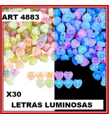 ART 4883 LETRAS CORAZON LUMINOSO