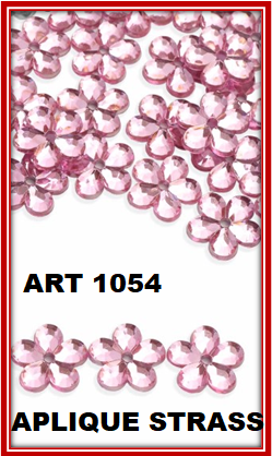 ART 1054 APLIQUE STRAS FLOR X UNIDAD