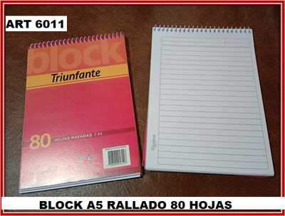 ART 6011 BLOCK A5 80 HOJAS RALLADAS
