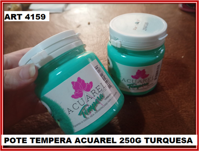 ART 4159 POTE TEMPERA ACUAREL TURQUESA