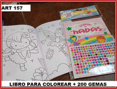 ART 157 LIBRO COLOREAR + 200 GEMAS HADAS