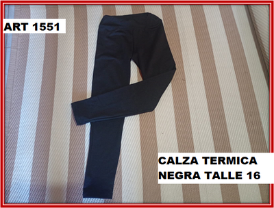 ART 1551 CALZA TERMICA NEGRA TALLE 16