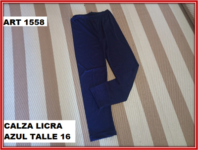 ART 1558 CALZA LICRA AZUL TALLE 16
