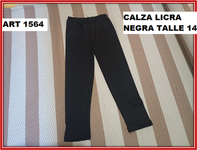 ART 1564 CALZA LICRA NEGRA TALLE 14