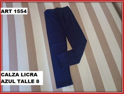 ART 1554 CALZA LICRA AZUL TALLE 8