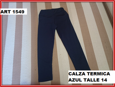 ART 1549  CALZA TERMICA AZUL TALLE 14