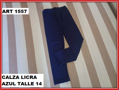 ART 1557 CALZA LICRA AZUL TALLE 14