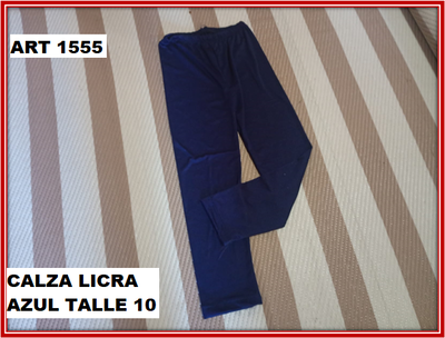 ART 1555 CALZA LICRA AZUL TALLE 10