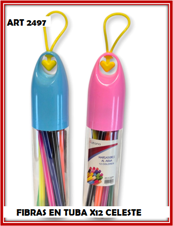 ART 2497 FIBRAS X12 EN TUBO CELESTE