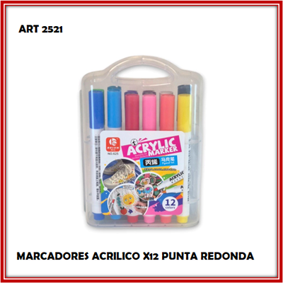 ART 2521 MARCADORES ACRILICO X12 PUNTA REDONDA