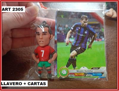ART 2305 LLAVERO + CARTAS FUTBOL