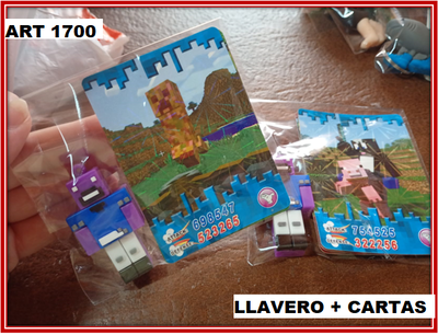 ART 1811 LLAVERO CON CARTAS MINECRAFT