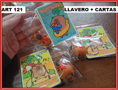ART 121 LLAVERO CON CARTAS CAPIBARA