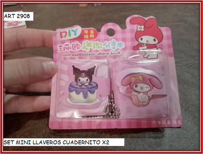 ART 2908 SET MINI CUADERNITO LLAVERO X2