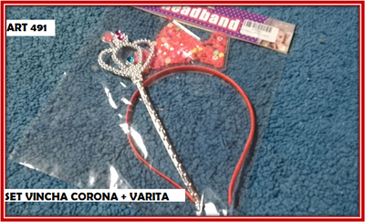 ART 491 SET VINCHA CORONA + VARITA