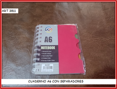ART 3811 CUADERNO A6 CON SEPARADORES
