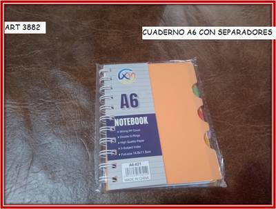 ART 3882 CUADERNO A6 CON SEPARADORES