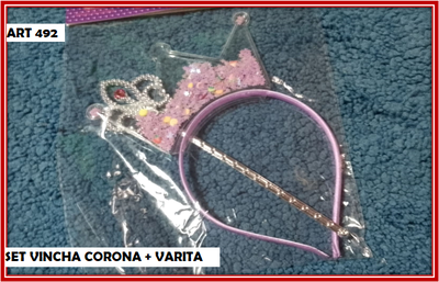 ART 492 SET VINCHA CORONA + VARITA