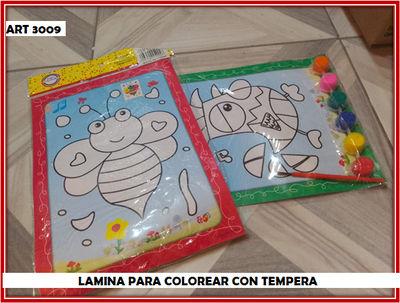 ART 3009 LAMINA PARA COLOREAR CON TEMPERA
