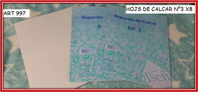 ART 997 HOJAS DE CALCAR N°3 X8