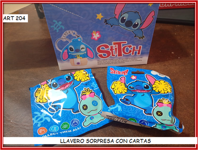 ART 204 LLAVERO SORPRESA CON CARTAS STICH