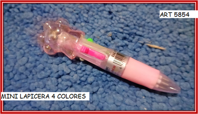 ART 5854 MINI LAPICERA 4 COLORES HUELLA CRISTAL