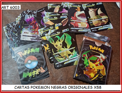 ART 6003 CARTAS POKEMON NEGRAS X58 ORIGINALES