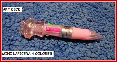 ART 5875 MINI LAPICERA 4 COLORES HUELLA CRISTAL