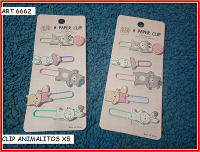 ART 6662 CLIP ANIMALITOS X5