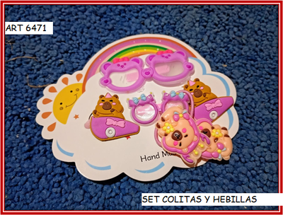ART 6471 SET COLITAS Y HEBILLAS CAPIBARA