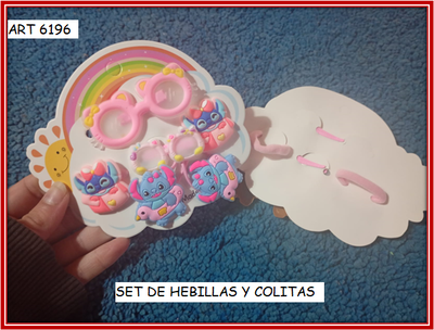 ART 6196 SET COLITAS Y HEBILLAS STICH