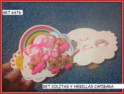 ART 6476 SET COLITAS Y HEBILLAS CAPIBARA