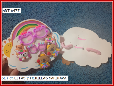ART 6477 SET COLITAS Y HEBILLAS CAPIBARA