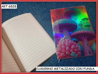 ART 6528 CUADERNO METALIZADO CON FUNDA