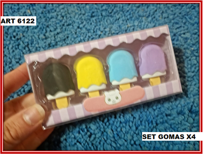 ART 6122 SET GOMAS X4 HELADOS