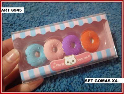 ART 6945 SET GOMAS X4 DONAS
