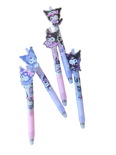 SOLO POR ENCARGUE Lapicera borrable Kuromi con gancho