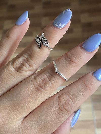 Anillo hojas midi 