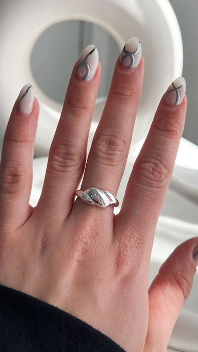 Anillo croissant blanco