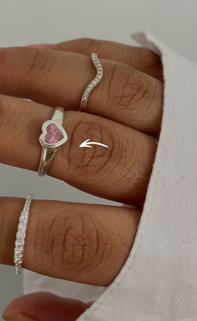 Anillo corazon rosa 