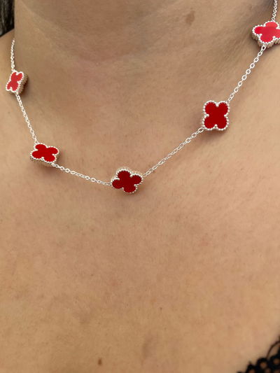 Cadena flor VC roja 