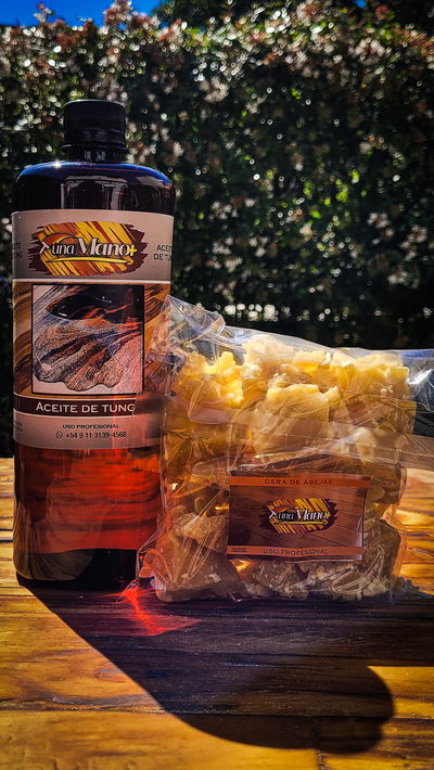 Combo Aceite De Tung X 1 L + Cera De Abejas X 250 Gr