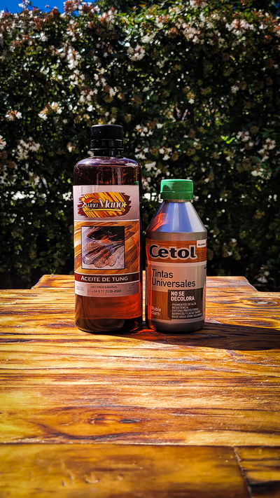 Combo Aceite De Tung x 500 Cc + Tinte Cetol x 240 Cc