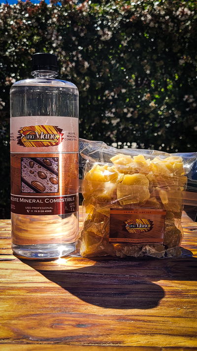 Combo Aceite Mineral X 1 litro + Cera De Abejas X 250 Gr
