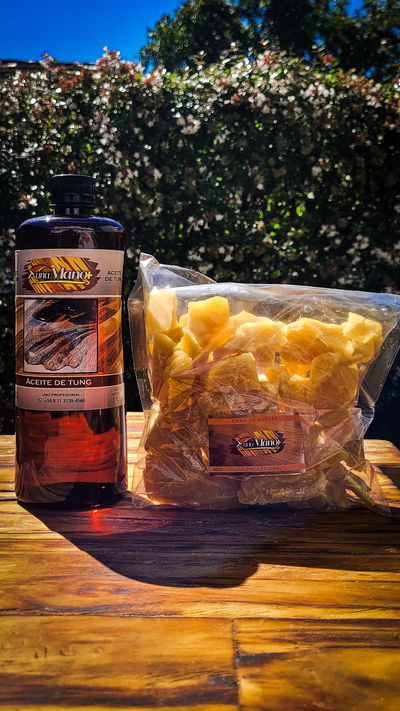 Combo Aceite De Tung Litro + Cera De Abejas 500 Gr