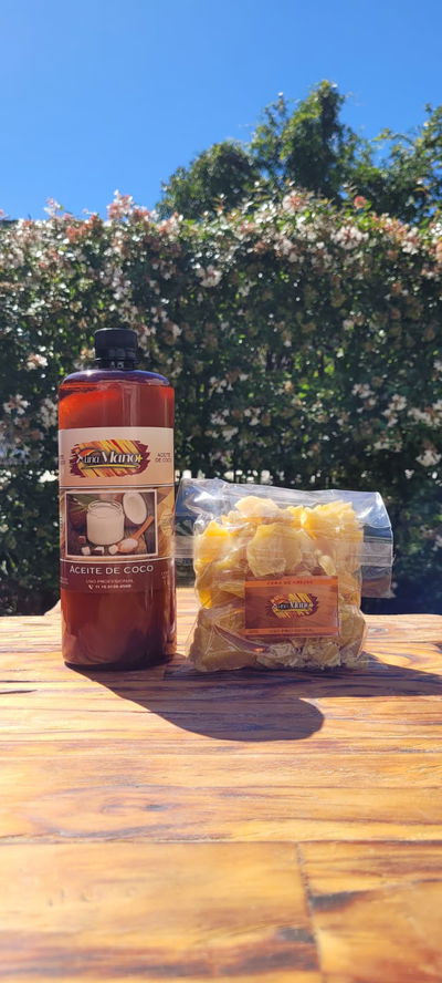 Aceite De Coco x 1 L + Cera De Abejas x 250 Grs