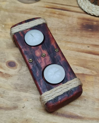 Porta Velas Madera Dobles 
