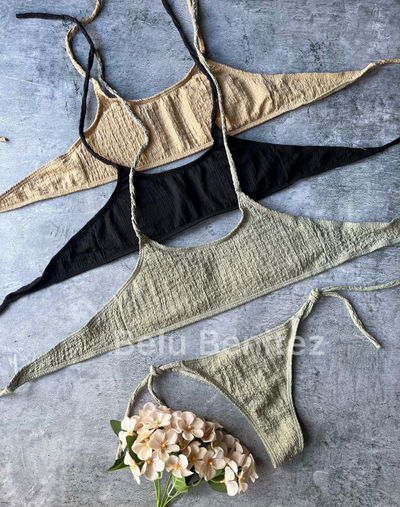 Bikini texturada para atar UNIDAD